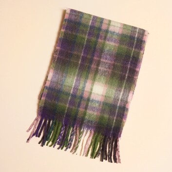 Purple and Green Tartan Winter Scarf