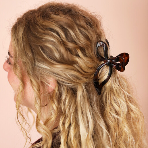 brown hair clip on curly hair 