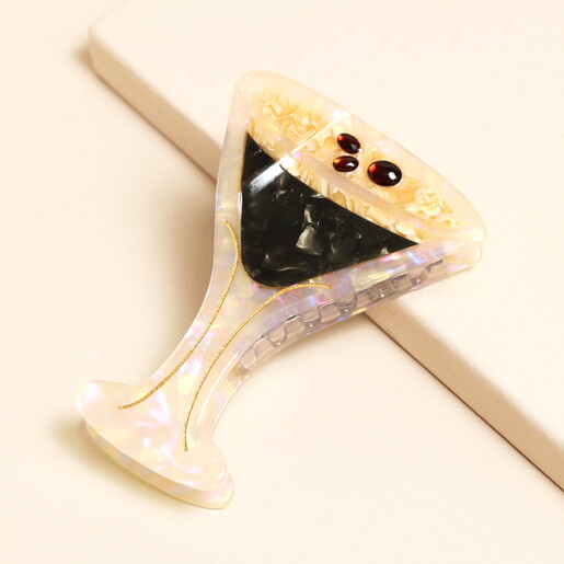 resin hair clip in a espresso martini design