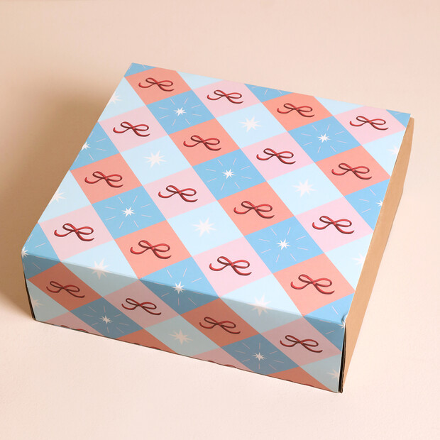 Kraft Gift Box with Diamond Bow Sleeve