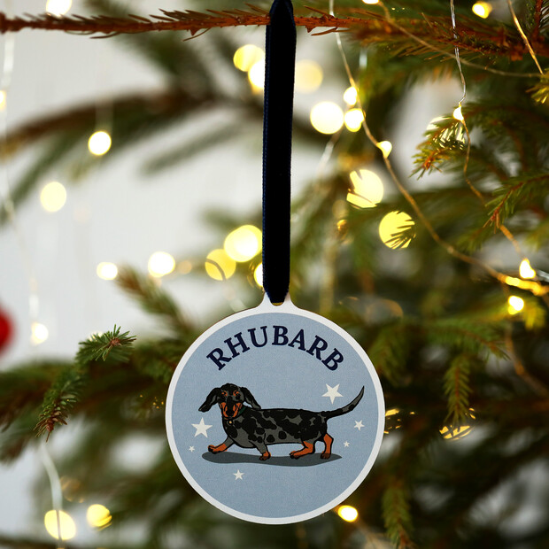 Personalised Wooden Dog Hanging Decoration