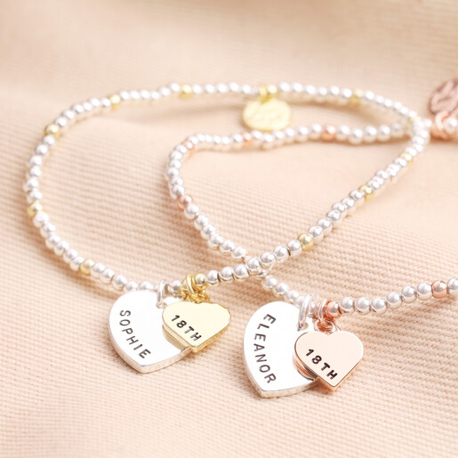 Variants of Personalised 18th Birthday Rose Bead Bracelet
