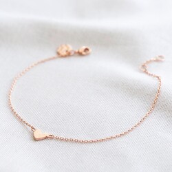 Shiny Rose Gold Heart Bracelet