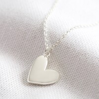 Silver Puffed Heart Pendant Necklace