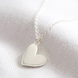Silver Puffed Heart Pendant Necklace