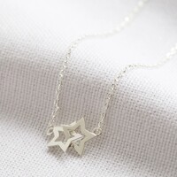 Silver Interlocking Stars Necklace