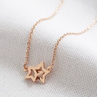 Rose Gold Interlocking Stars Necklace