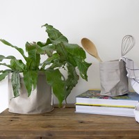 Round Grey Paper Plant Pot