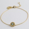 Lisa Angel Ladies' Crystal Daisy Charm Bracelet in Gold