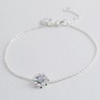 Lisa Angel Ladies' Crystal Daisy Charm Bracelet in Silver