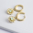 Lisa Angel Ladies' Crystal Daisy Huggie Hoop Earrings in Gold