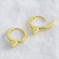 Gold Sterling Silver Spike Huggie Hoop Earrings