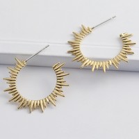 Gold Sunbeam Hoop Earrings
