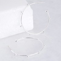 Orb Hoop Earrings in Silver