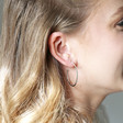 Large Organic Shape Hoop Earrings on Model