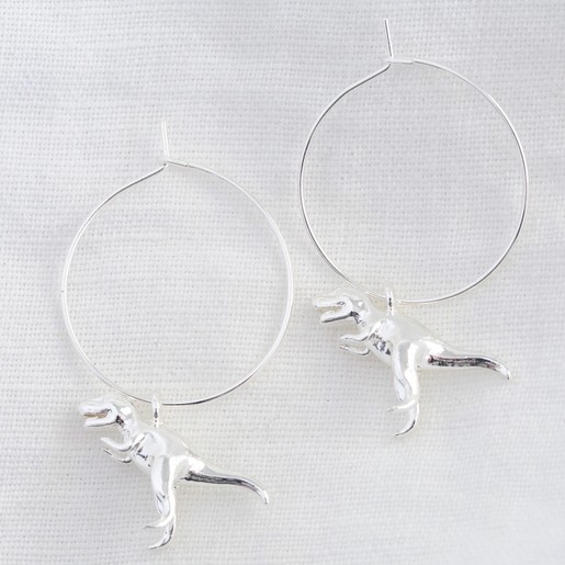 dinosaur hoop earrings