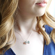 Silver Elephant Pendant Necklace on Model