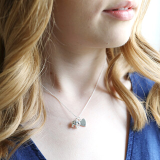 Personalised Silver Elephant Pendant Necklace