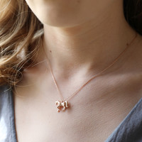 Rose Gold Unicorn Pendant Necklace