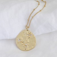 Large Hammered Constellation Pendant Necklace in Gold