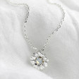 Lisa Angel Ladies' Crystal Daisy Necklace in Silver