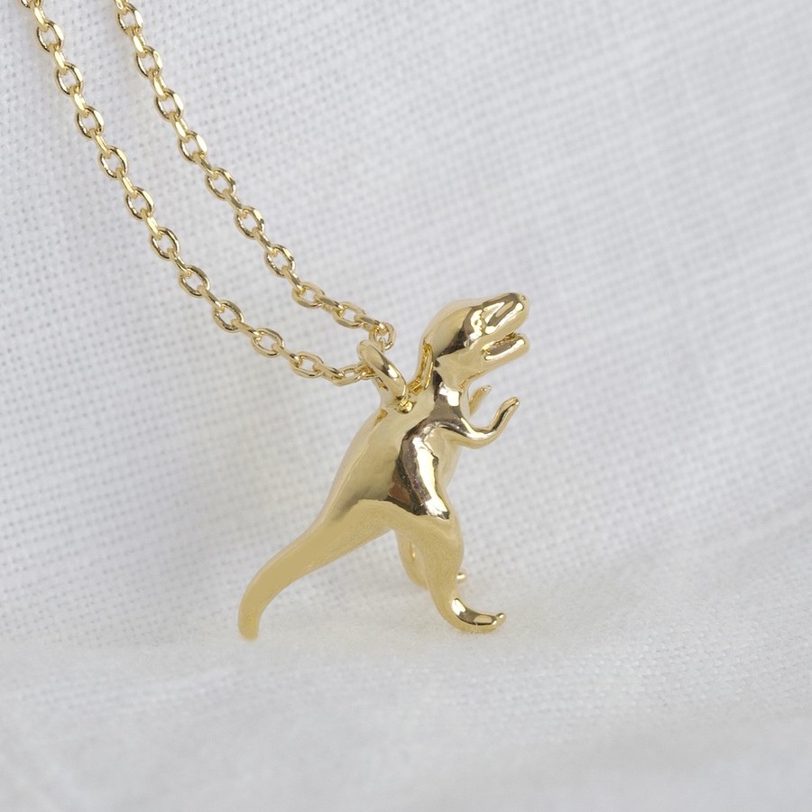 dinosaur gold necklace