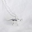 Lisa Angel Ladies' Silver Triceratops Charm Necklace
