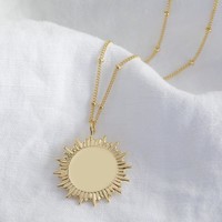 Gold Sunbeam Pendant Necklace