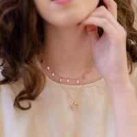 Rose Gold Double Layer Horn Necklace