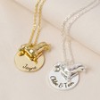 Lisa Angel Ladies' Engraved Personalised Sausage Dog Necklaces in Gold and Silver