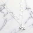 Lisa Angel Delicate Engraved Personalised Silver Double Layer Star Necklace