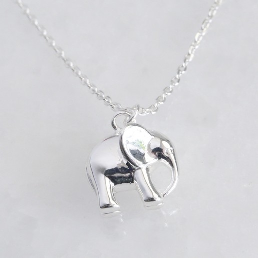 Enamel Rhinestone Elephant Pendant Necklace - Crystal, Alloy, Lobster Clasp, Women's Fashion Jewelry