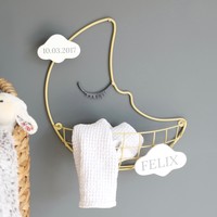 Personalised Crescent Moon Wall Basket