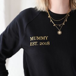 Personalised 'Mummy Est.' Sweatshirt in Black