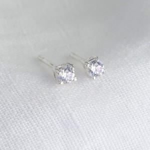 Sterling Silver Crystal Stud Earrings