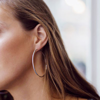 Large Sterling Silver 60mm Hoop Earrings