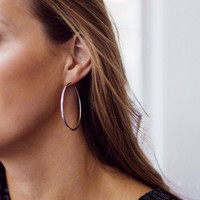 Medium Sterling Silver 50mm Hoop Earrings