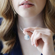 Lisa Angel Ladies' Personalised Sterling Silver Hexagonal St Christopher Pendant Necklace on Model