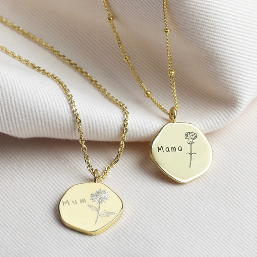 Personalised Necklace Couple Gold /& Silver Plated Sterling Gift Pendant Birthday