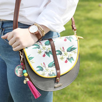 House of Disaster Floral Frida Kahlo Saddle Bag