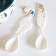 Lisa Angel with Ceramic House of Disaster Set of 2 Secret Garden Swan Spoons