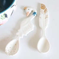 House of Disaster Set of 2 Secret Garden Swan Spoons