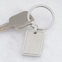 Stainless Steel Rectangular Plaque Keyring