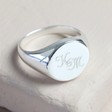 Ladies' Personalised Sterling Silver Signet Ring