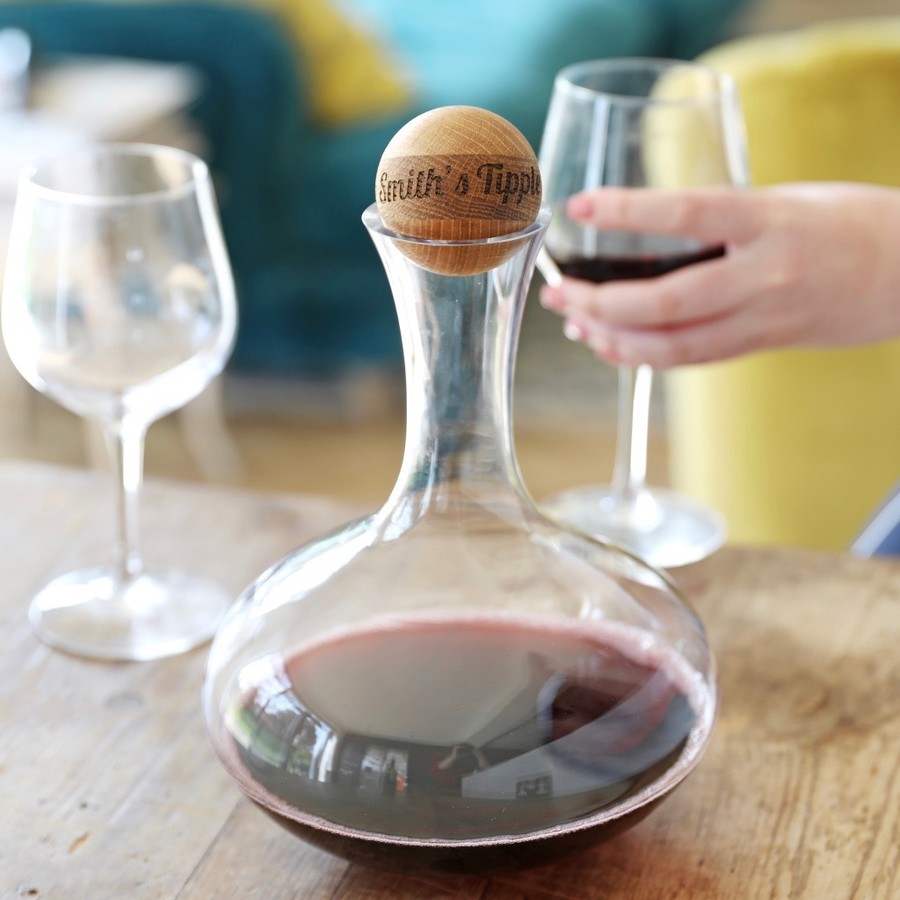 Sagaform Wine Carafe with Personalised Stopper Lisa Angel