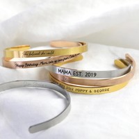 Women's Personalised Stainless Steel Torque Bangle