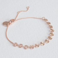 Diamond Tip Disc Bracelet in Rose Gold