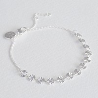 Diamond Tip Disc Bracelet in Silver