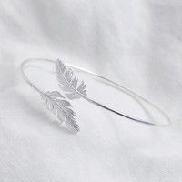 Silver Feather Bangle