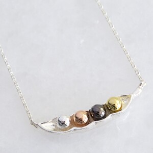 Silver Four Peas in a Pod Necklace